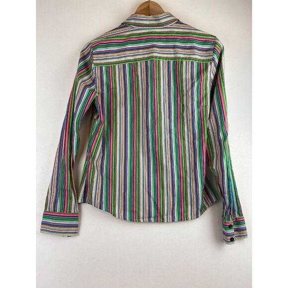 Liz Claiborne Striped Multi-Color Shirt Cotton Size S - Picture 2 of 8